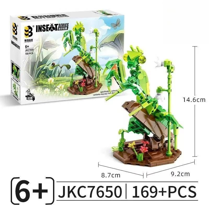 Animals Insect World Insect Flower Butterfly Mantis Snail Bee Plant Figures Building Blocks Bricks Model Kids Toy