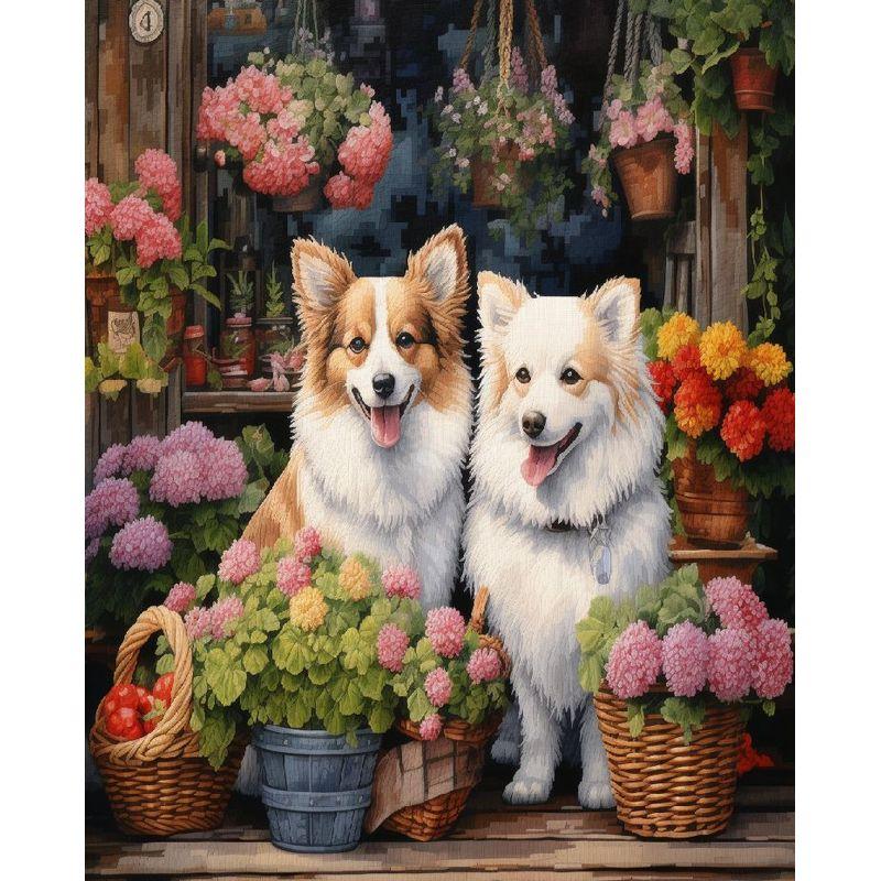 

Алмазная картина собака животное полный квадрат круглый алмаз искусство мозаика стразы картины ручная работа бисер подарок Full Round 20x30CM