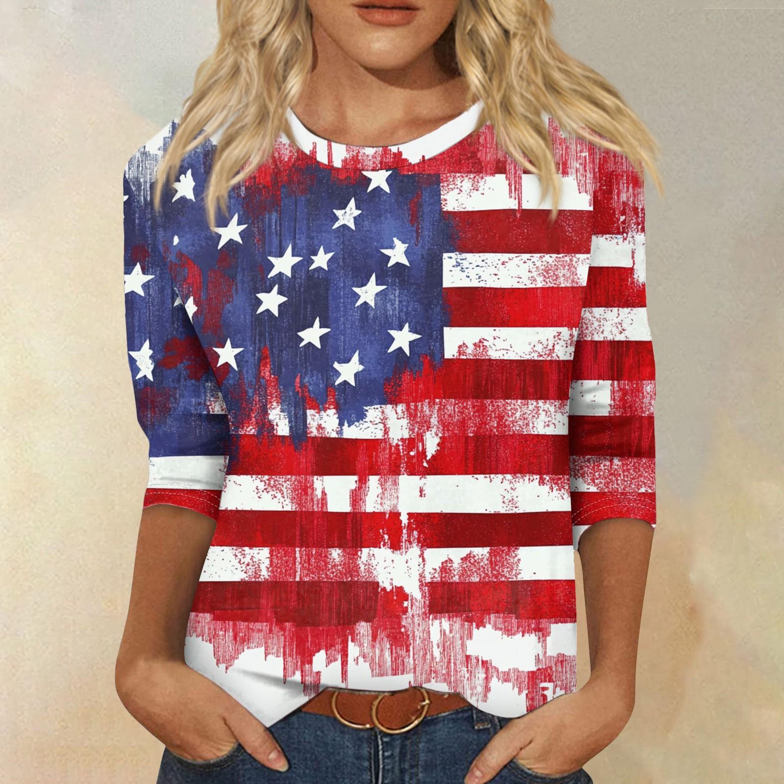 

Женская модная повседневная свободная футболка с круглым вырезом и рукавами 3/4 с принтом, женский топ XXL киноварь