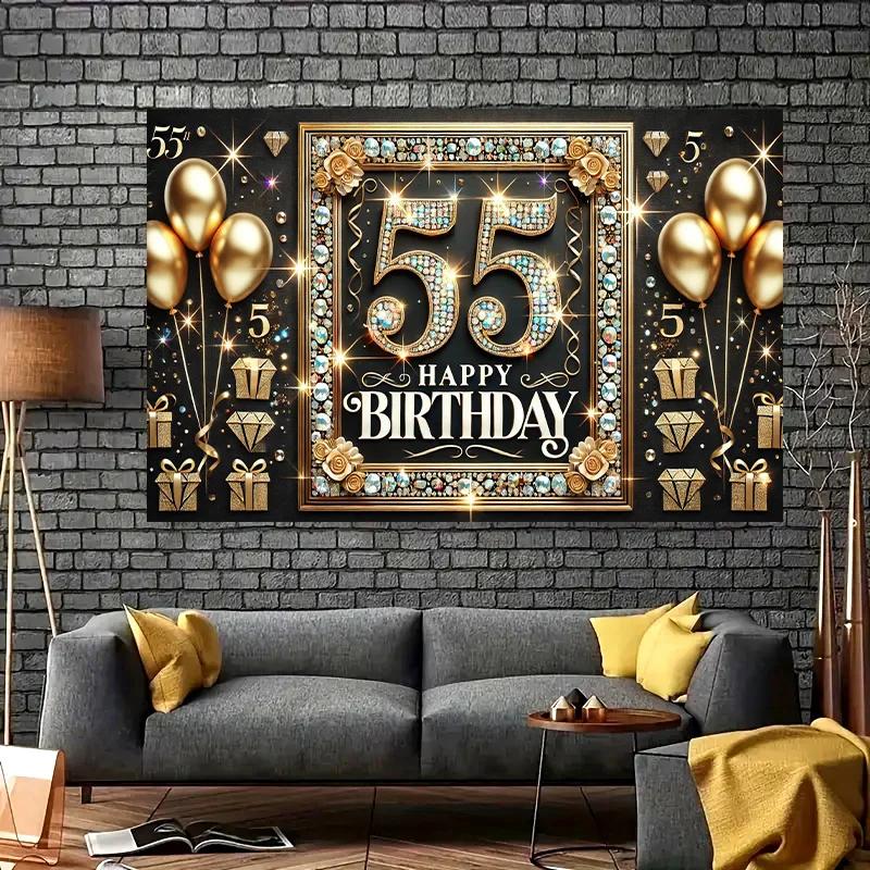 55th Birthday Celebration Banner Party Decorations Home Garden Studio and Outdoor Activities