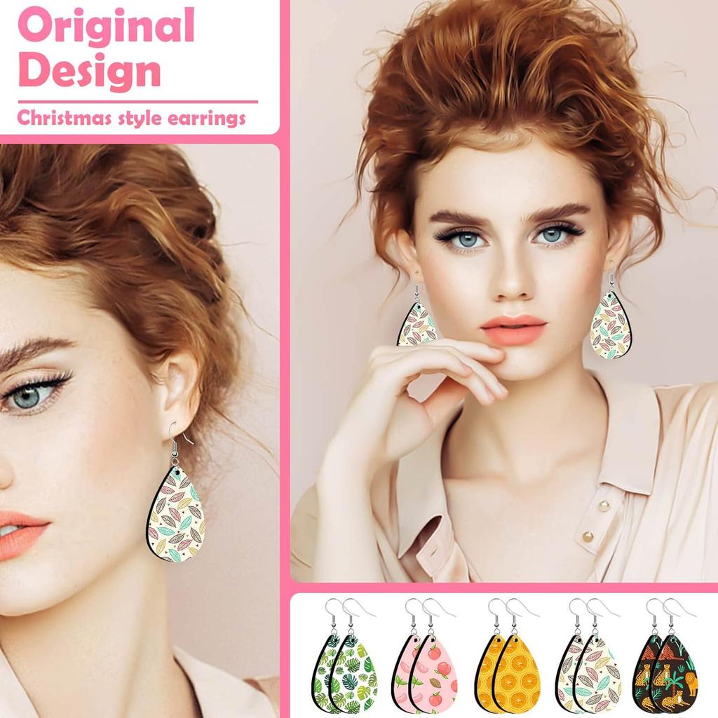 60 Pieces Sublimation Blanks Products, Modacraft Sublimation Blank Earrings with Earring Hooks Jump Rings Ear Plugs Holder Cards Bags for Jewelry DIY