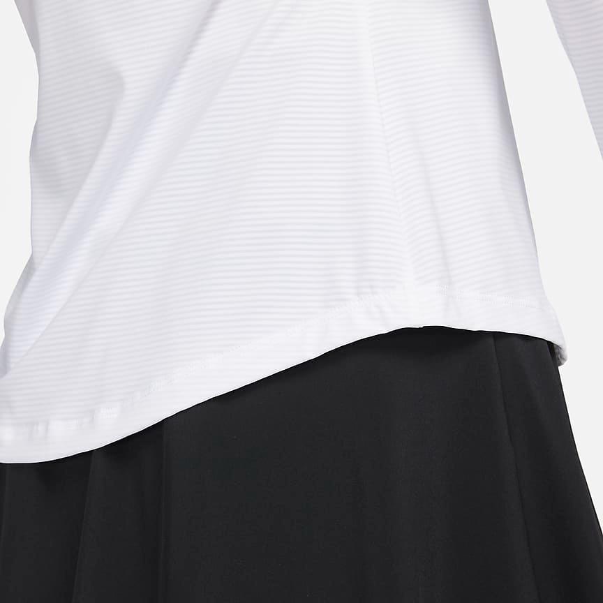 Nike Dri-Fit UV Victory Sun Protection Solid Logo Print Crew Neck Short Sleeve T-Shirt Women T-Shirts White DH2069-100