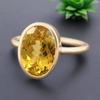 5.45 Carat Oval Cut Natural Yellow Sapphire 14K Yellow Gold Handmade Ring
