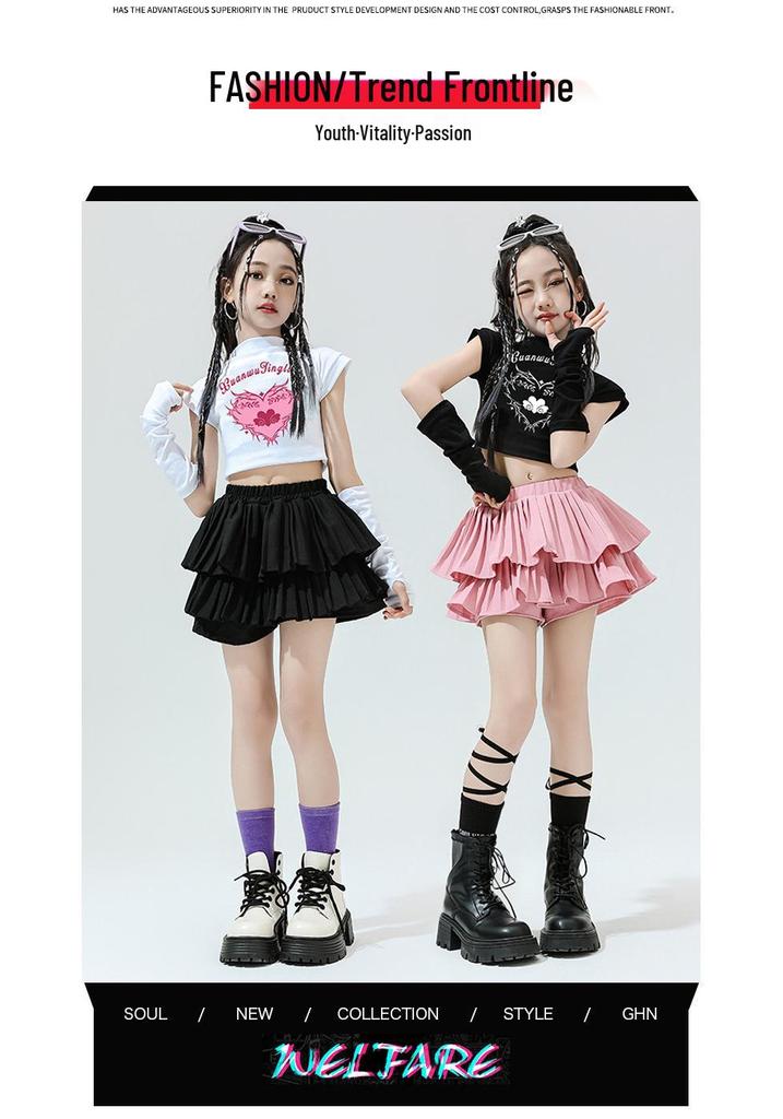 Girls' Jazz Street Dance Outfit: Cool Hip Hop Performance & Cheerleader Uniform