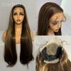 Synthetische Lace Front Perücke Highlight Ombre Lockere Body Wave Perücke Hitzebeständige Synthetikhaar-Perücke für Schwarze Frauen Täglich