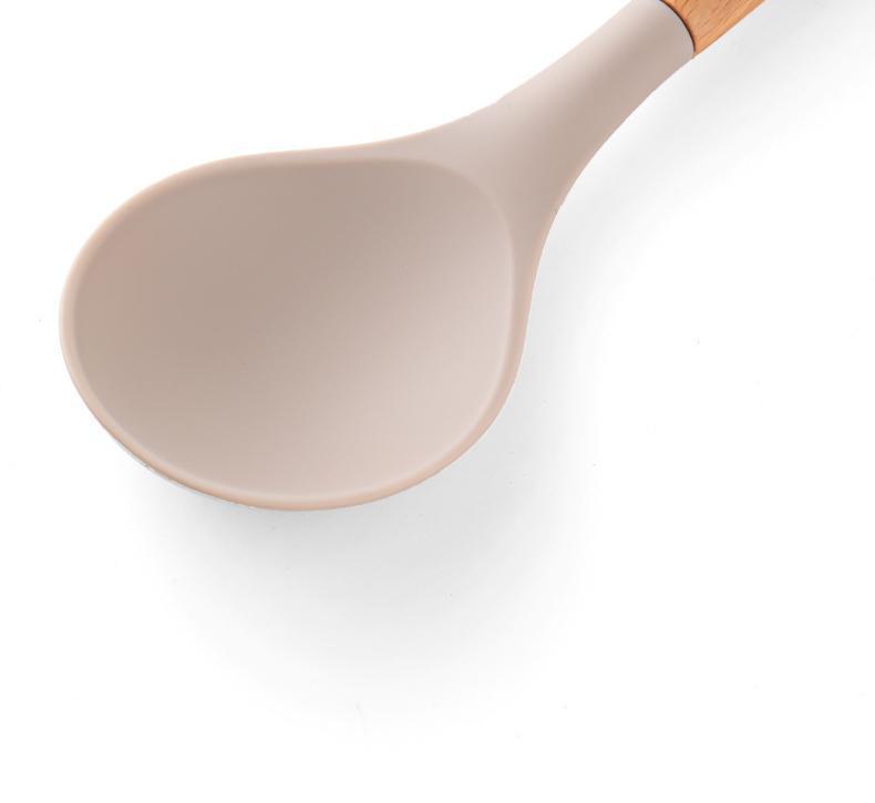 Non-Stick Silicone Spatula and Spoon Set with Wooden Handle - High Temperature Resistant Kitchen Tools