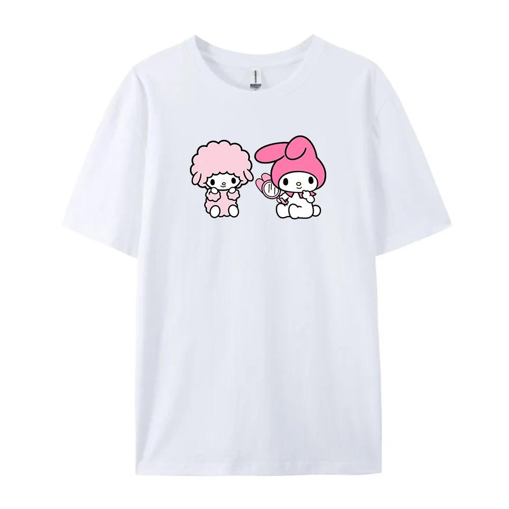 Cotton Breathable Childrens Tshirt 2026 Summer New Cute Melody Printed Parent Child Wear Unisexs and Womens Short Sleeves