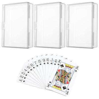 Prasacco 3 Stück Klare Spielkartenboxen, Kunststoff-Aufbewahrungsbox-Halter, Kartenstapel-Etui, Leerer Spielkarten-Aufbewahrungs-Organizer für Bankkarten, Visitenkarten