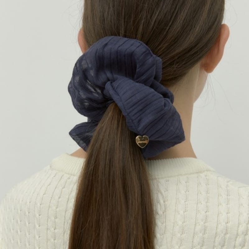 DEPOUND Oganza Charm Point Scrunchie - Navy