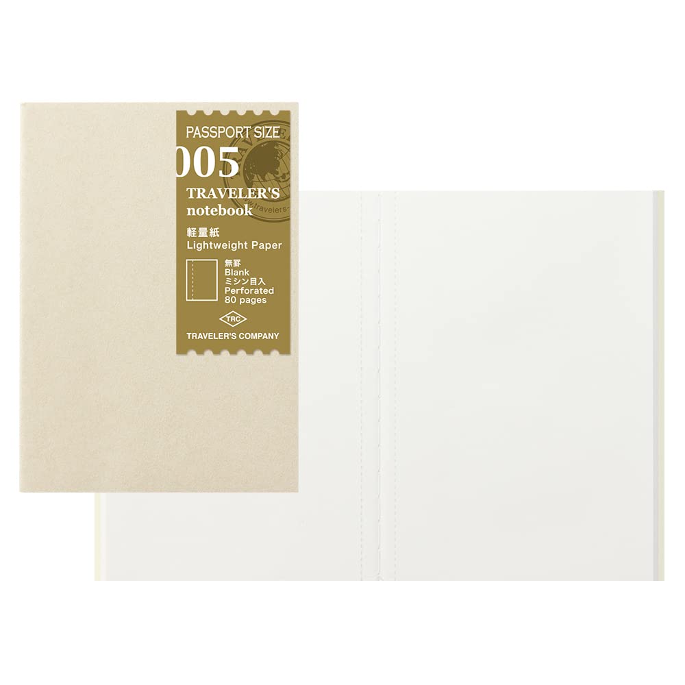 Traveler s Notebook Refill, Lightweight Paper, 2-Pack, Passport Size, 14371006