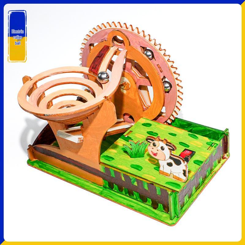 DIY Electric Ball Track Kit: Educational Wooden Assembly for Students