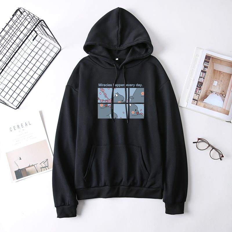 Women Fashion Casual Hoodie for Women Autumn Winter Ladies Loose Fit Plush Hooded Pullover Tops