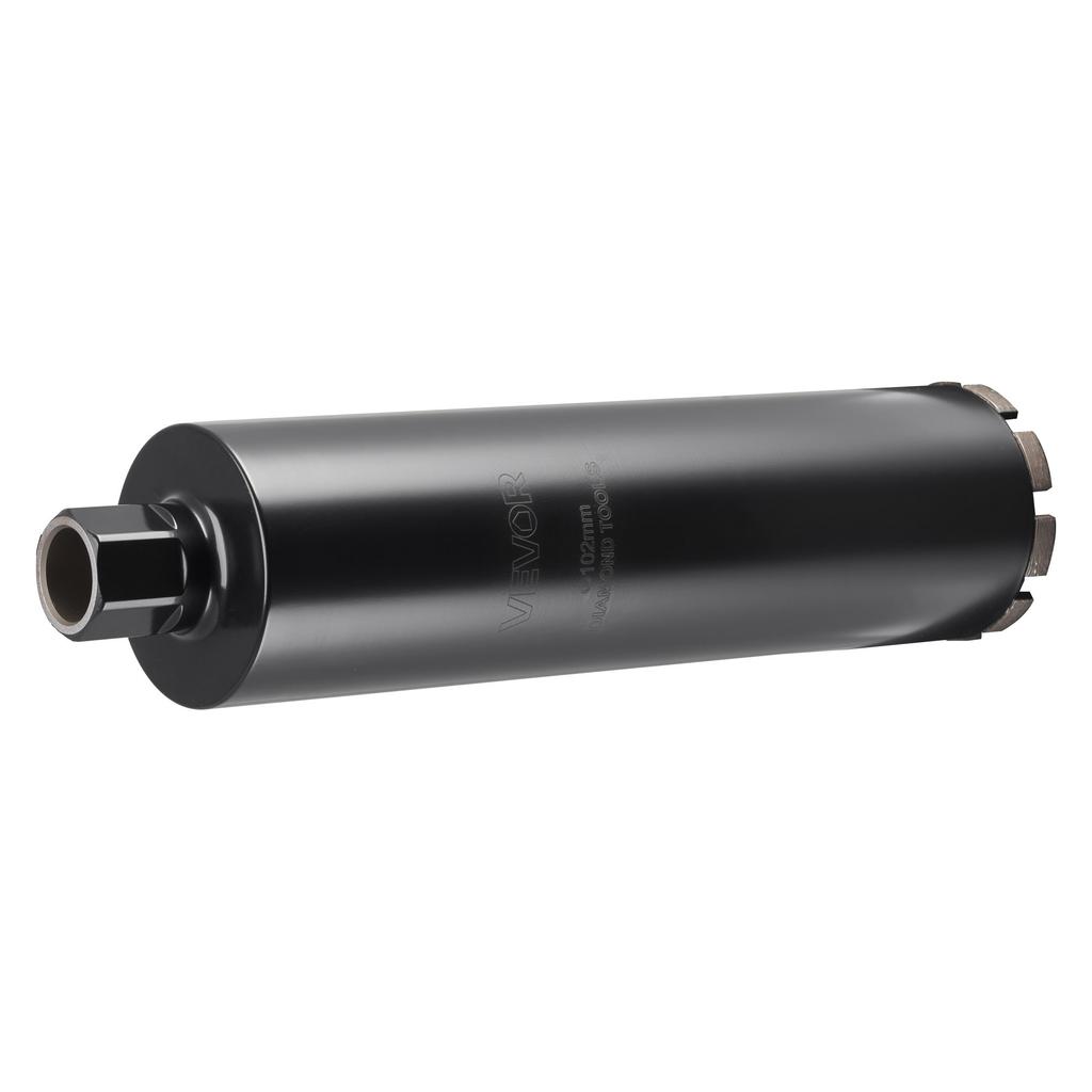 VEVOR Core Drill Bit, 102 mm Diameter, 356 mm Drilling Depth, 1-1/4 in-7 Internal Thread, High-Precision Welding Technology