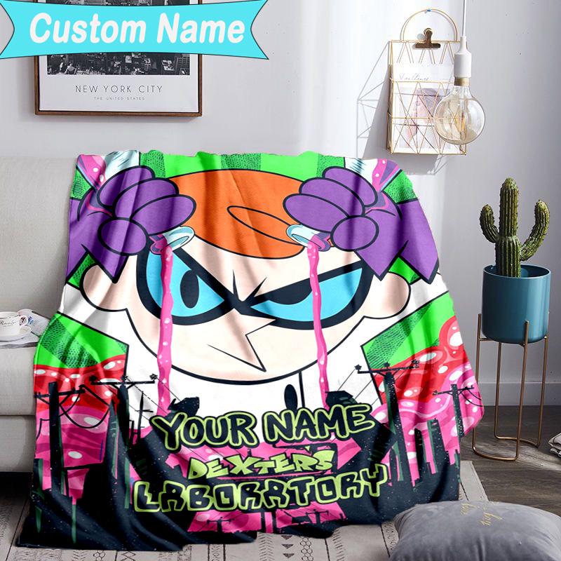 Custom Name Blanket Dexter's Electric Adventure Blanket Bedding Blanket for Travel, Camping, Living Rooms, Offices, Sofas, Fan Christmas gift