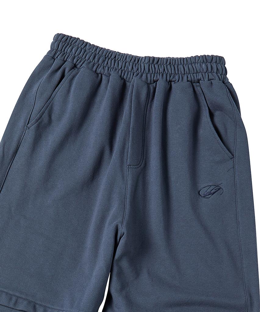 TRAVEL Open-Knee Sweat Balloon Pants Dark Blue