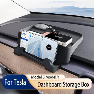 Úložný box na palubní desce pro Tesla Model 3 Model Y Silikonové brýle Zásuvka na klíče Držák středové konzoly Úložné pouzdro Příslušenství