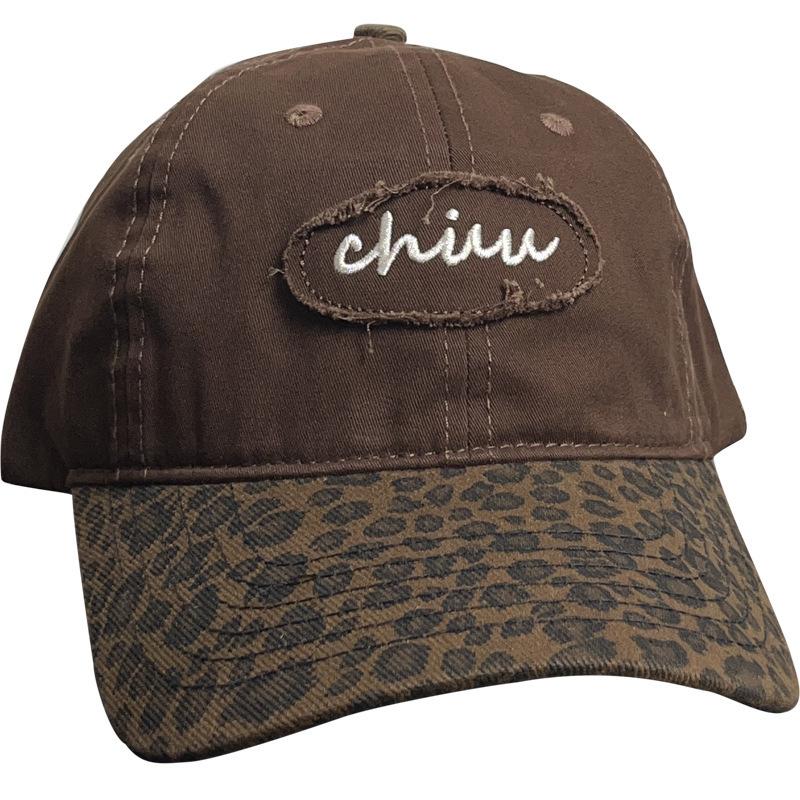 Korean Retro Hot Girl Leopard Print Baseball Hat Women American Versatile Sun Protection Color Blocking Face Showing Small Duckling Hat Men