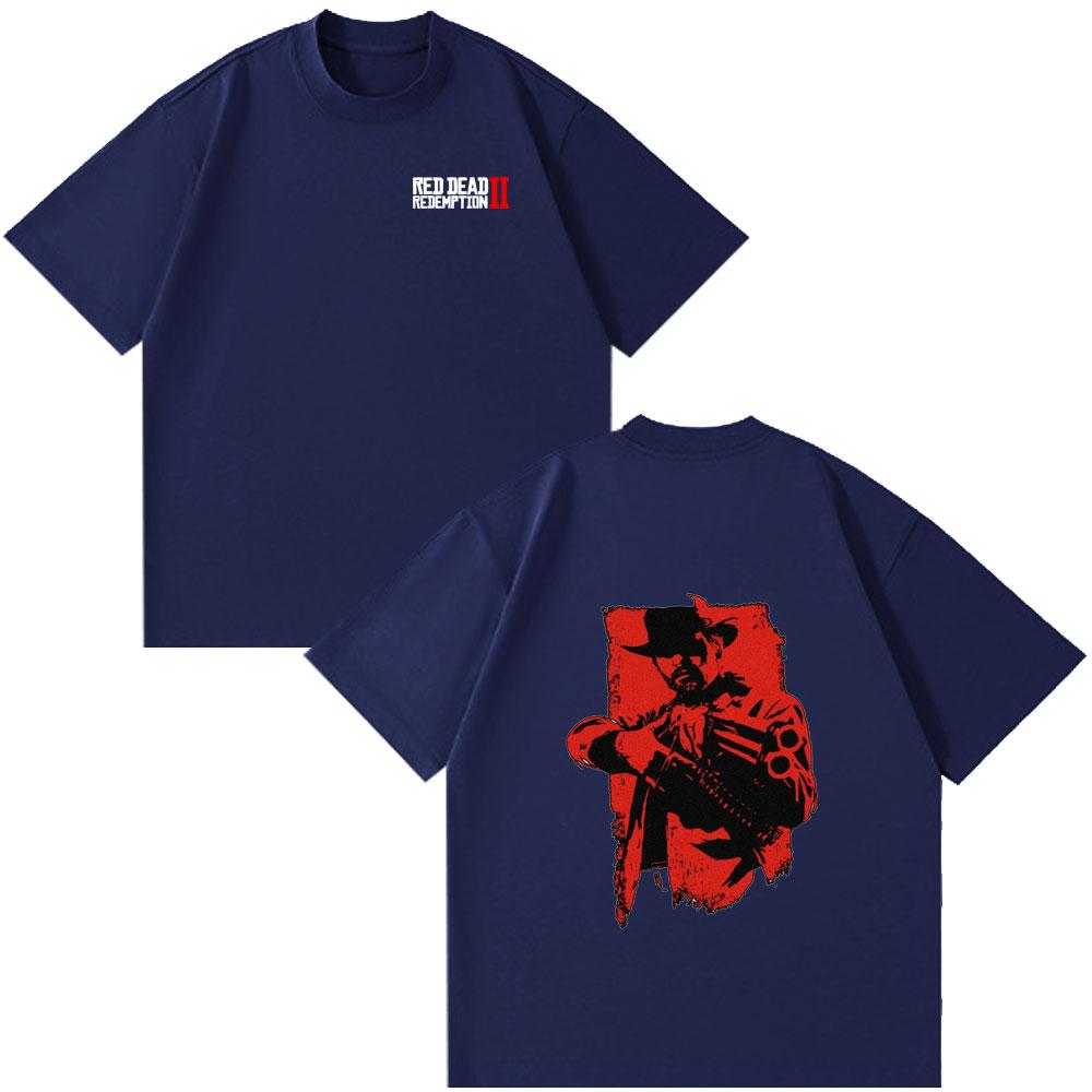 Red Dead Redemption 2 Game Graphic T Shirts Mens Clothing High Quality Fashion Summer Couple ONeck Cotton Short Sleeve Tshirt