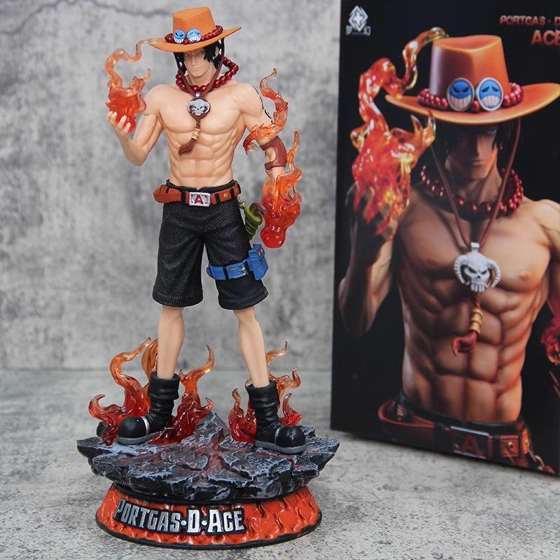 One Piece Figurine of Ace with Base - Small-sized Accessory Figurine, Anime Figurine Model, Birthday Gift, Collectible Item
