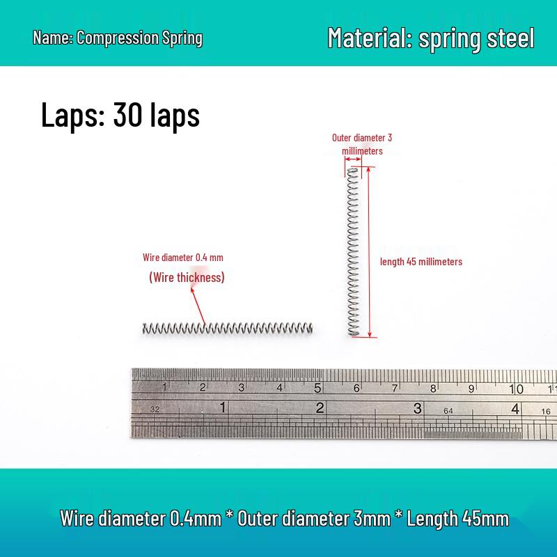 Small Mechanical Compression Spring: 0.4mm Wire, 2-8mm Outer Diameter