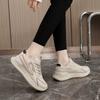 K6901 New  Spring/Summer Breathable Casual Women's Shoes Thick Bottom Heightened Sneakers Students' Street Shot round Head Stitching