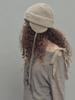 SETSETSET Two-Way Earflap Beanie Two-Tone Mix Beige