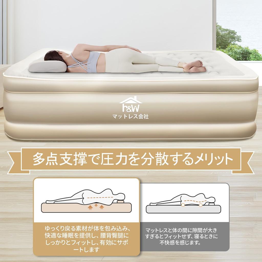 Exclusive Air with Unique Electric Air Bed for Automatic Emergency 900kg Weight Waterproof and Includes Japanese Instruction Storage and Pillow