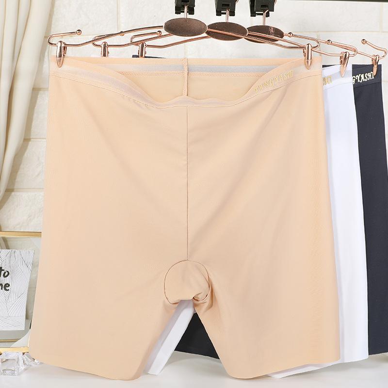Große Größe Damen Sommer Eis Seide Nahtlose Sicherheits-Shorts zur Vermeidung von Entblößung Hohe Taille Ultradünne Boxer-Briefs