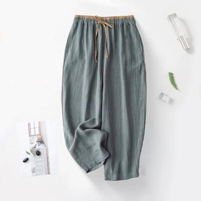 Women Wide Leg Pants Elastic Drawstring Waist Casual Comfy Trousers Solid Color Loose