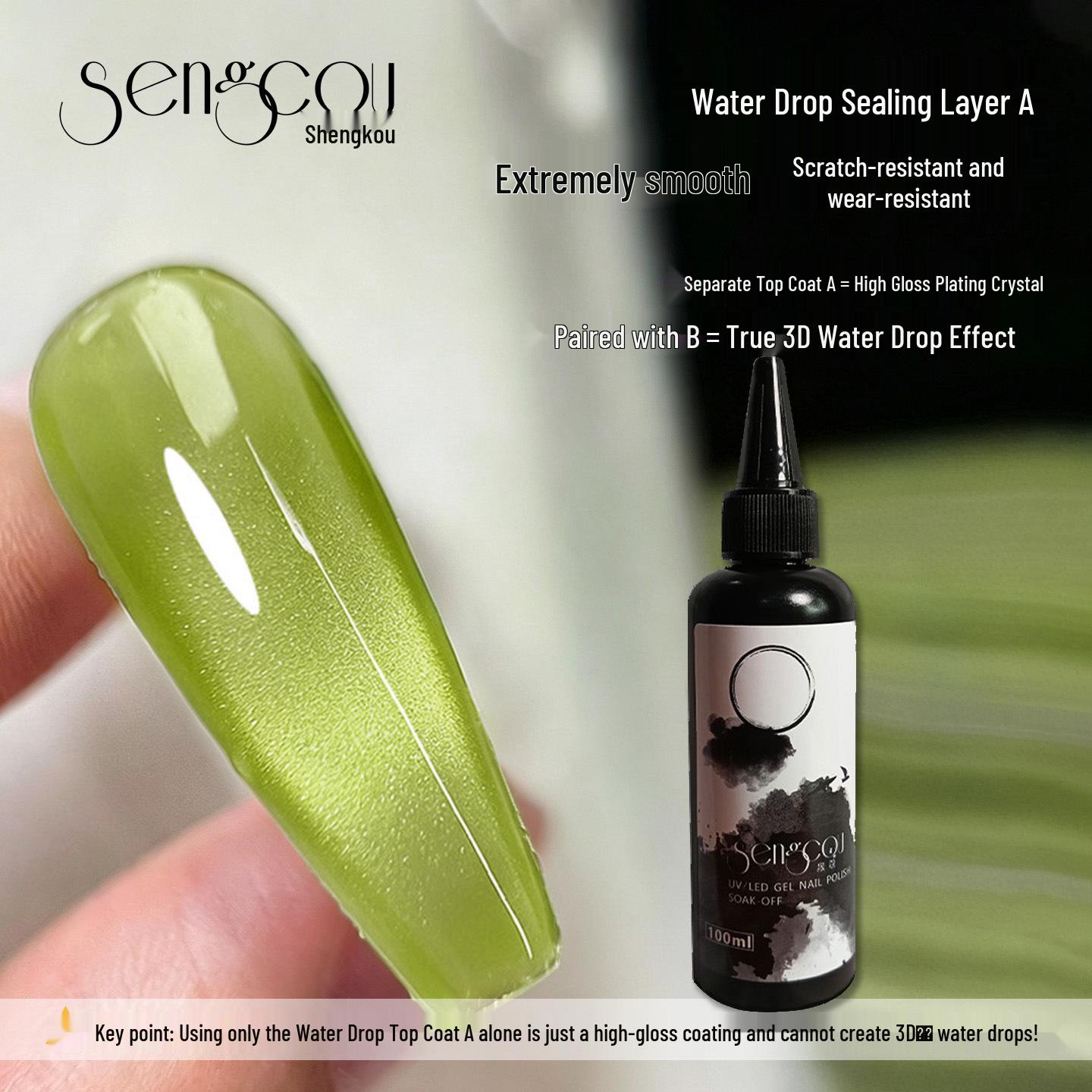 100g Clear No-Wipe Top Coat Glue for 3D Nail Art - Long-Lasting, Large Bottle, Nail Salon Special