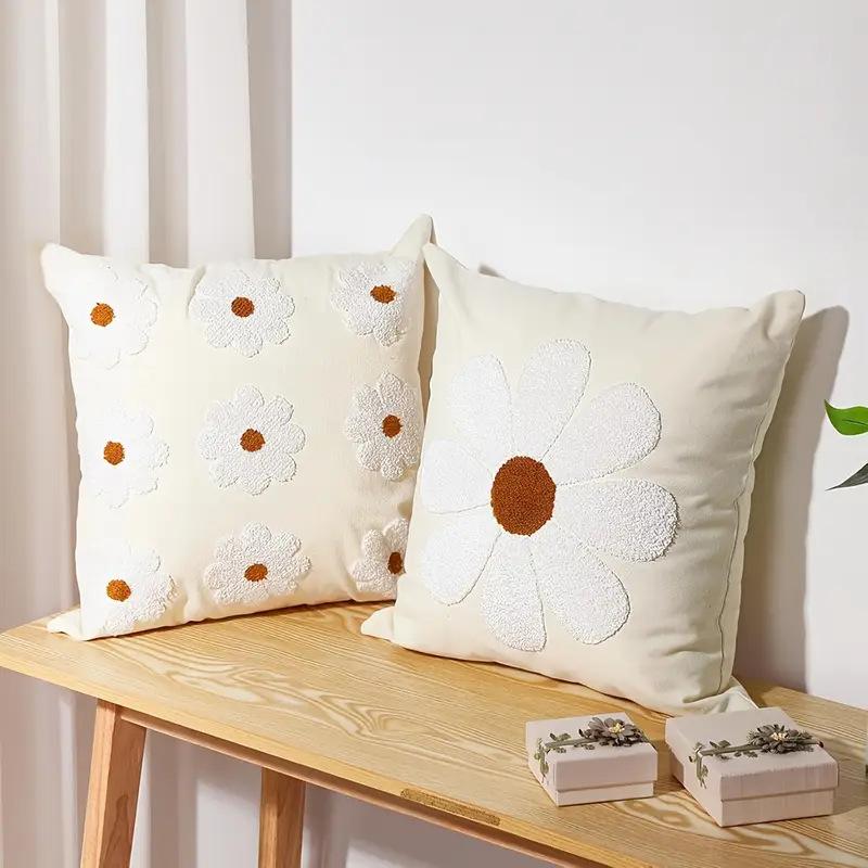 Home Simple Ins Style Sun Flower B&B Sofa Petal Wabi-sabi Tufted Loop Velvet Towel Pillowcase
