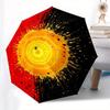 Vibrant Circular Mandala Art Print, Bohemian Home Decor Umbrella, Cute Umbrella with Cute Design, Portable 3-Fold Compact Umbrella for Men & Women, Va