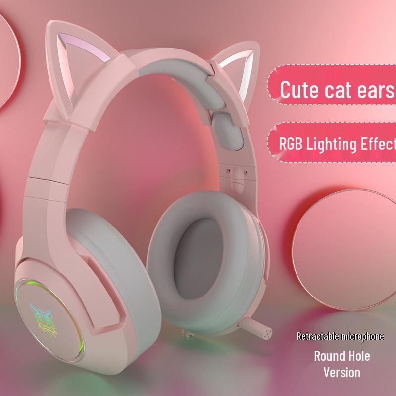 ONIKUMA K9 Cat Ear Noise-Cancelling Gaming Headset, 7.1 Wired for PC & Mobile