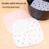 Packung mit 100 Heißluftfritteusenpapier 230°C Hitzebeständig Lebensmittel Backen Ölabsorbierende Matte Ölpapier Pad Zubehör für Heimküche