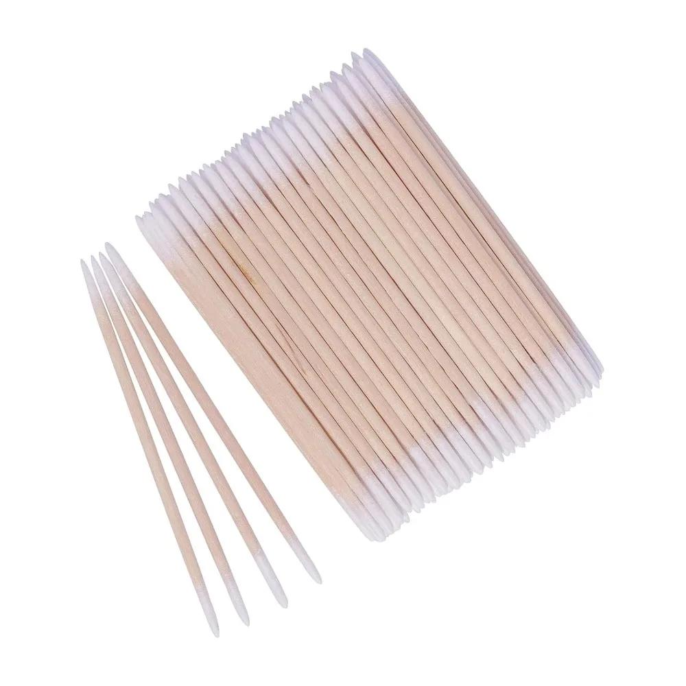100/300/500/900/1000pcs Double Side Wood Cotton SwabEyelash Sticks  Swabs Nails Ear ToothpicksEye tattooclean,Tattoo accessories