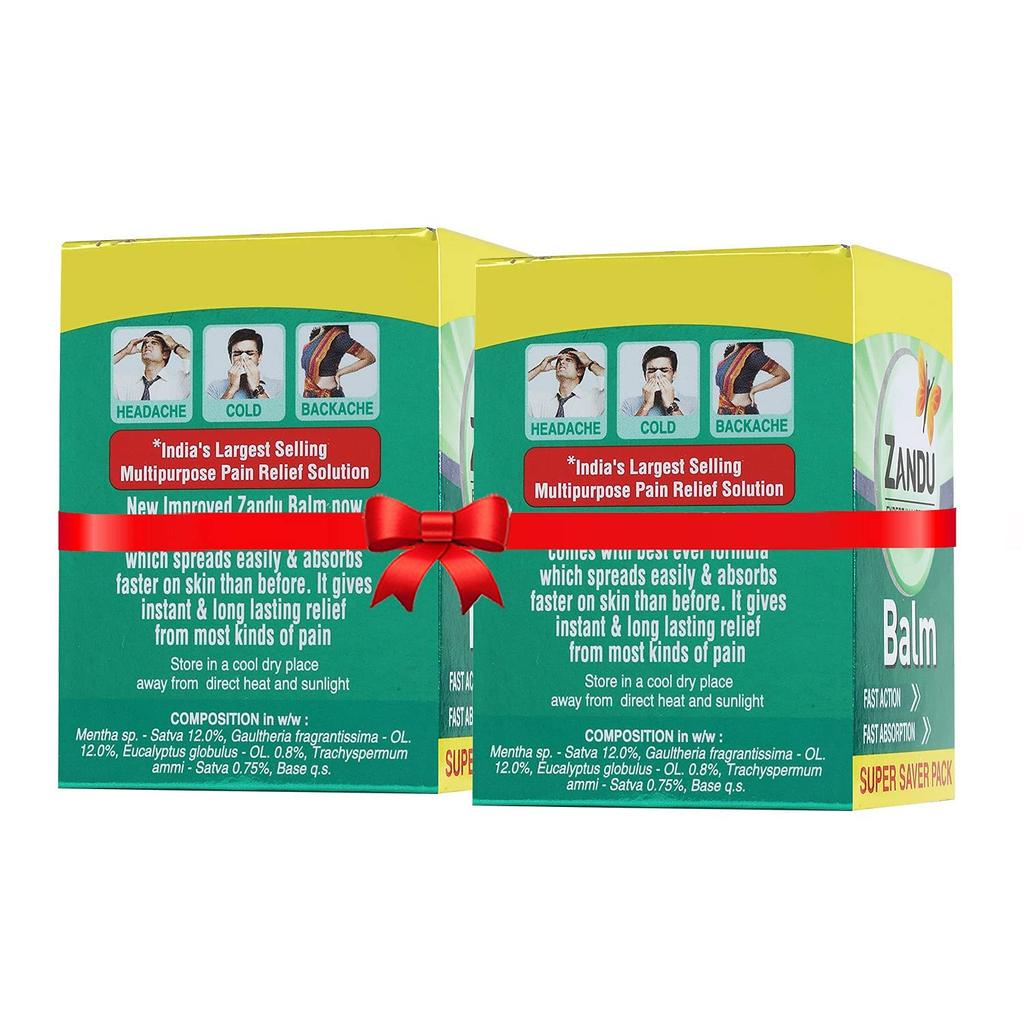 Zandu Balm 50ml X Pack of 2 Pain Relief Balm for Headache, Body Ache, Muscle Pain and Cold Relief