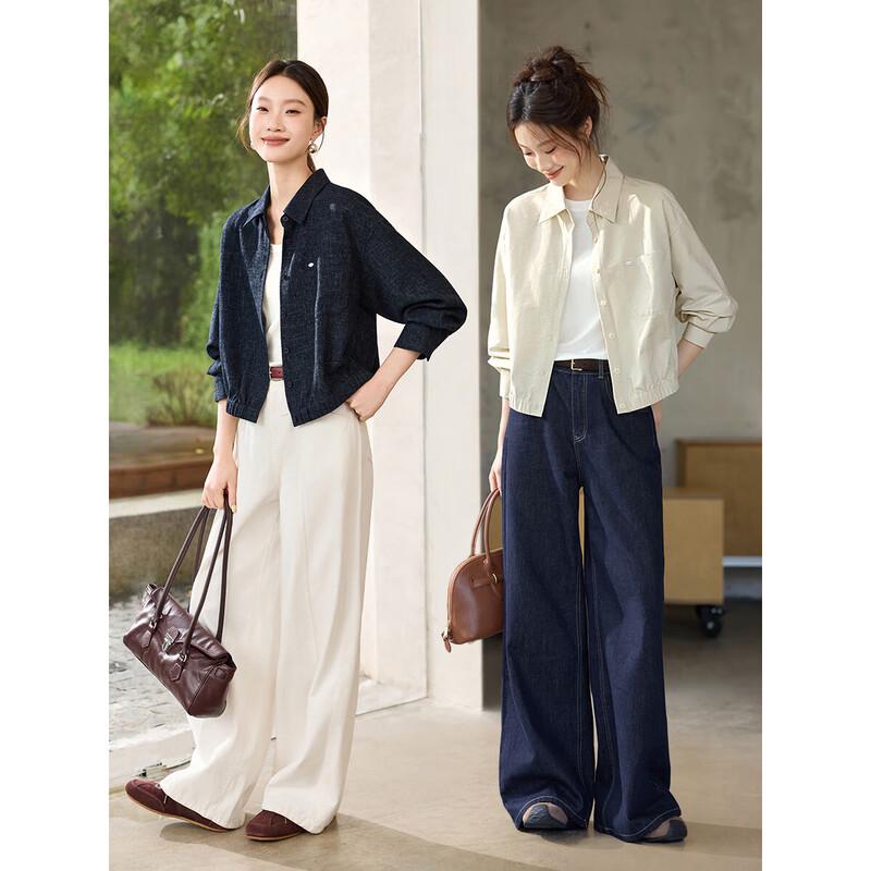Paper-Feel Wrinkled Cotton Casual Shirt Jacket