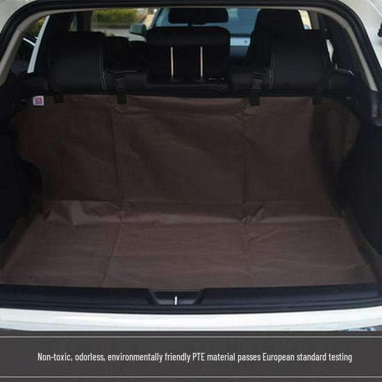 Waterproof Bite-Resistant Dog Car Trunk Mat - Thickened Oxford Cloth Pet Organizer Universal Size коричневый