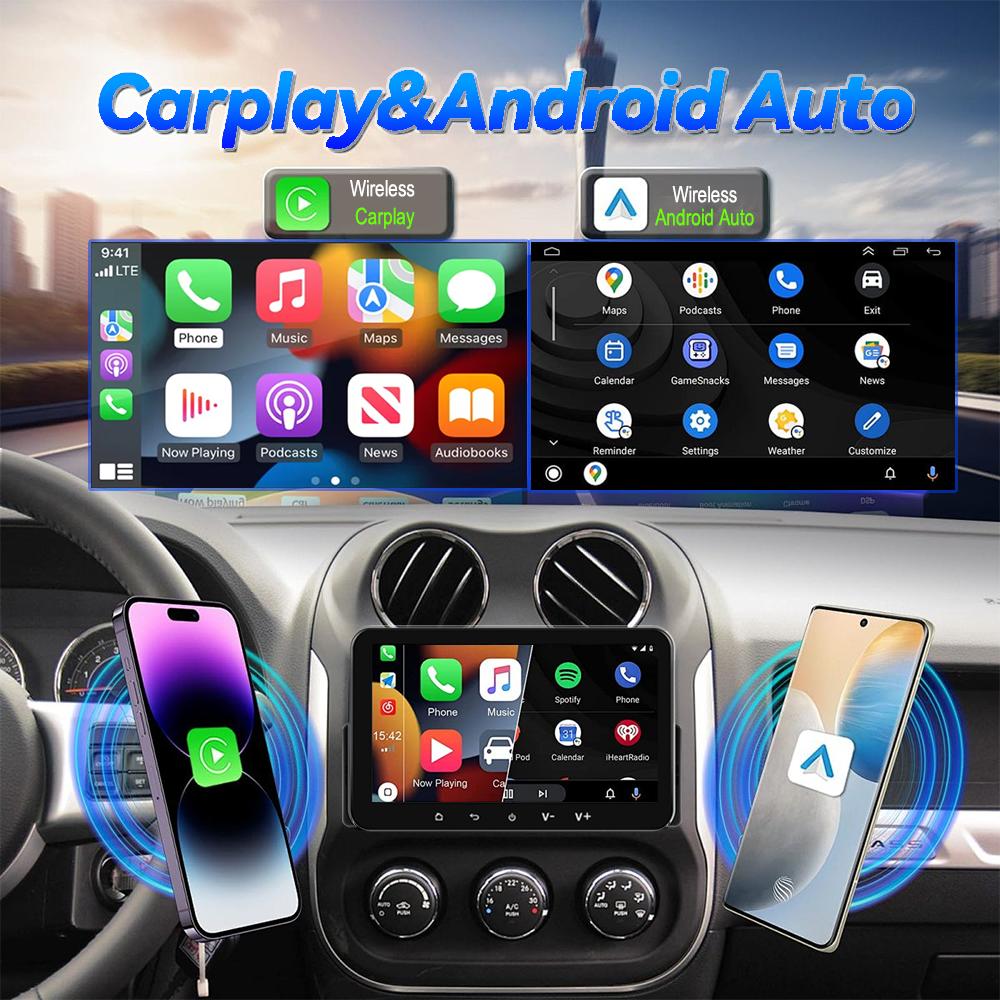 Wireless Apple Carplay and Android Auto Multimedia Player Single Din Universal 7 Inch Benz Style Touch Screen GPS Navigation FM