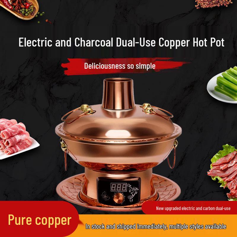 Reiner Kupfer Verdickter Hot Pot - Traditionelles Pekinger Stil Doppelgeschmacks Kupfer Kochgeschirr