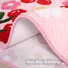 Beige Bathroom Rugs Cute Cherry Bath Mat Coloful Bathroom Accessories, Funny Flower Rug Non Slip Floor Mat, Machine