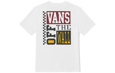 Vans T Shirts Unisex White Crew Neck Moderate Straight Fit VN00090GWHT