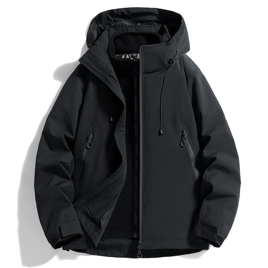 Jacket Three-in-one Men and Women Removable Mountaineering Jacket Outdoor Autumn and Winter Windproof Waterproof Jacket New Style