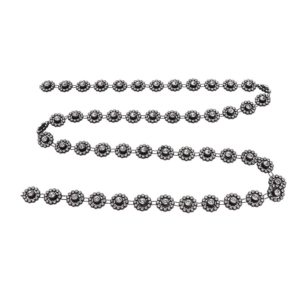 1 Yard Faux Rhinestone Chain DIY Sewing Trim for Wedding Dress Decor Black