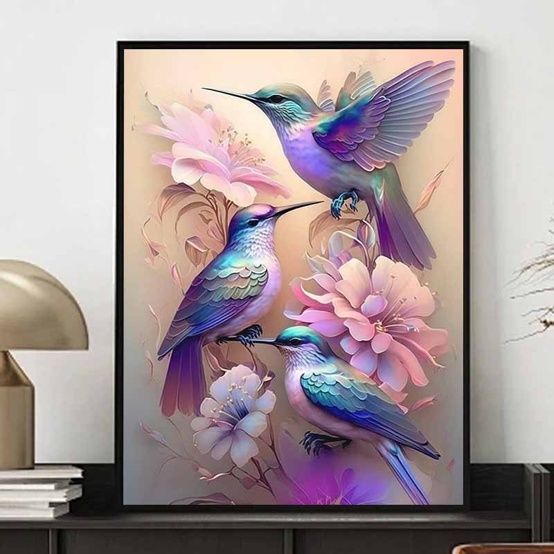 New Arrival 5D DIY Full Circle Diamond Painting "Flowers and Birds" Embroidery Cross Stitch Home Decor Gift