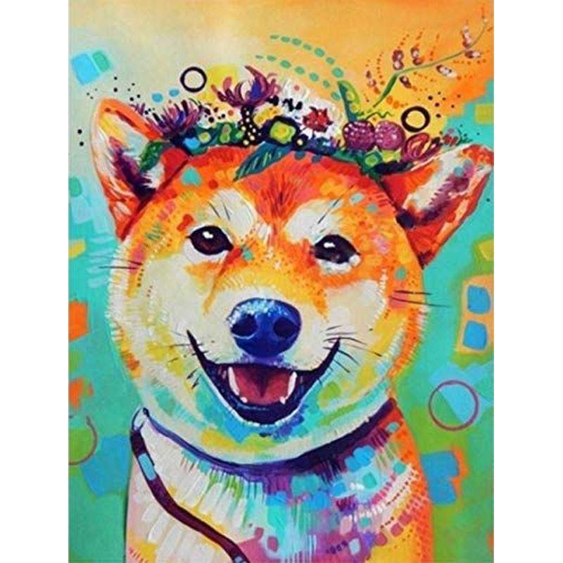 DIY Diamond Painting Monkey Animal Full Round Drill Diamond Embroidery  Cross Bear Dog Decoration Home 40x50cm