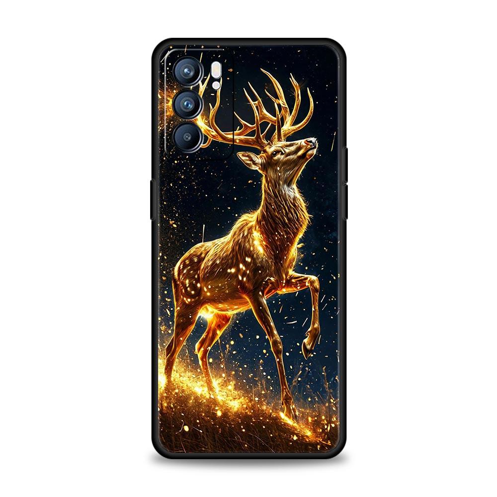 Cartoon Animal Deer Phone Case For Oppo A17 A31 A54 A57 A78 A79 A98 Find X5 X6 Reno 6 7 8 10 11 12 13 F Pro 5G Soft TPU Cover