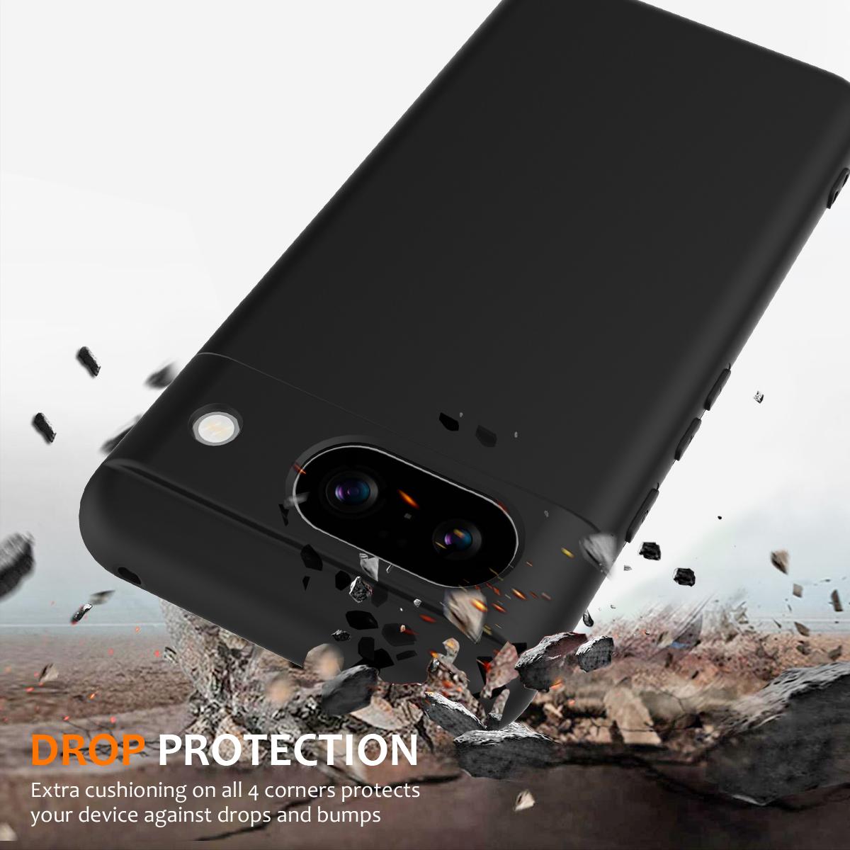 

For Google Pixel 8a Case Compatible with MagSafe Liquid Silicone Phone Cover with Lanyard Black