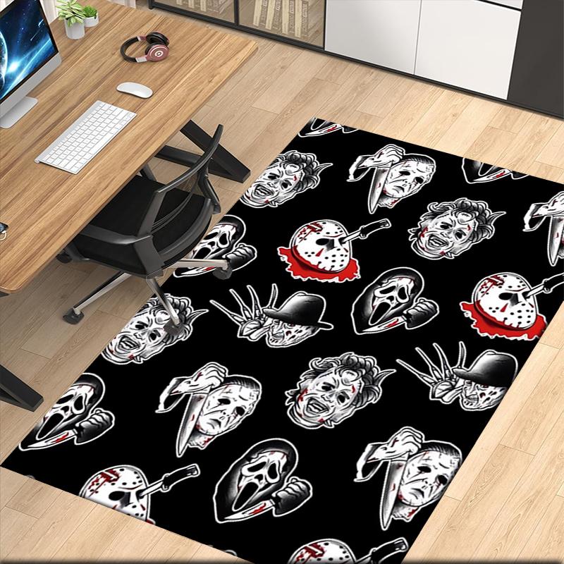 Halloween Horror Printed Carpet, for Office Chair Living Room Bedroom Kitchen Room Decor Gifts.