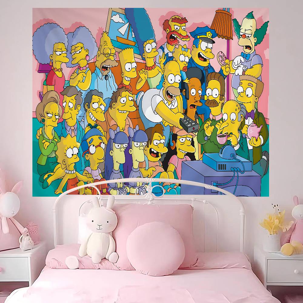 Cartoon The SSimpsons Colorful Tapestry Wall Hanging Bohemian Wall Tapestries Mandala Wall Hanging Sheets